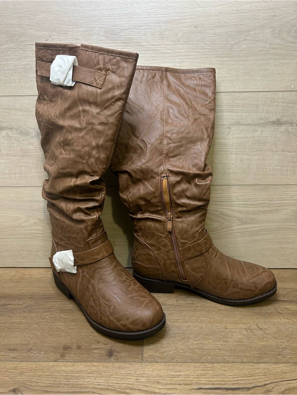 Journee Collection Stormy Riding Boots Women's US 9 Tan Knee High HAWK2020